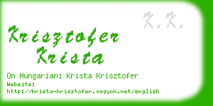 krisztofer krista business card